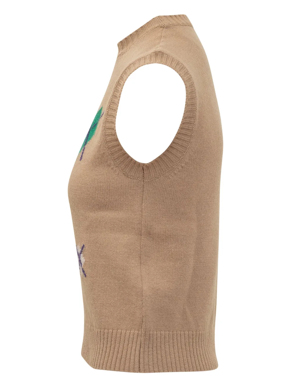 MSGM diamond-pattern sleeveless top Beige