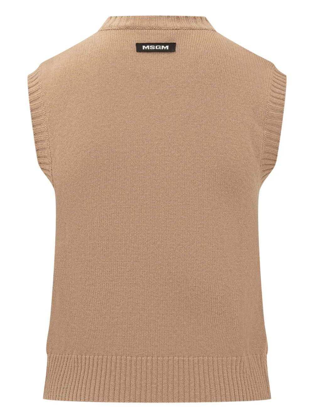 MSGM diamond-pattern sleeveless top Beige