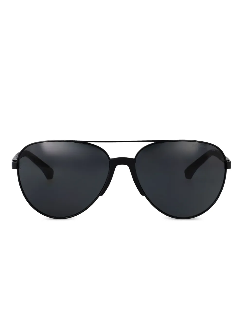 Emporio Armani EA2059 metal double-bridge sunglasses Zwart