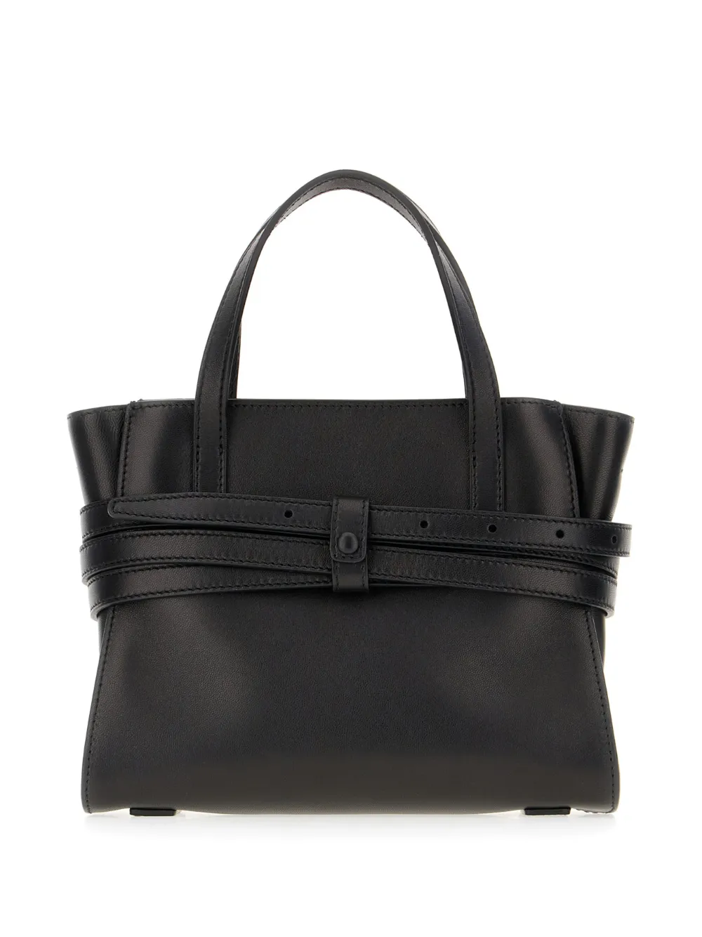 Moschino Tie Me leren schoudertas Zwart