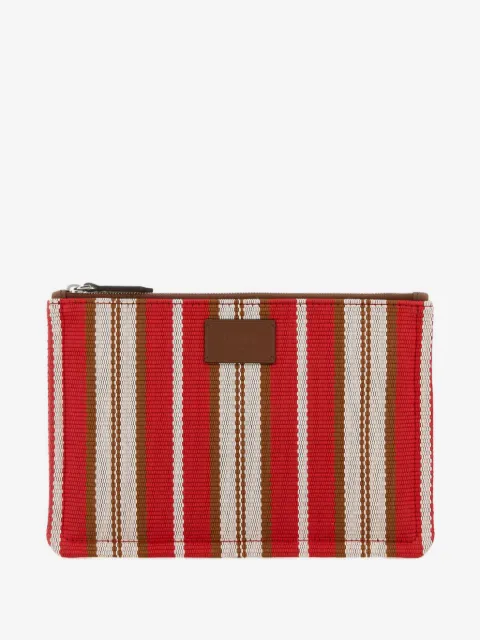 FENDI small striped canvas clutch