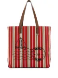 FENDI medium striped postage-stamp tote bag - Red