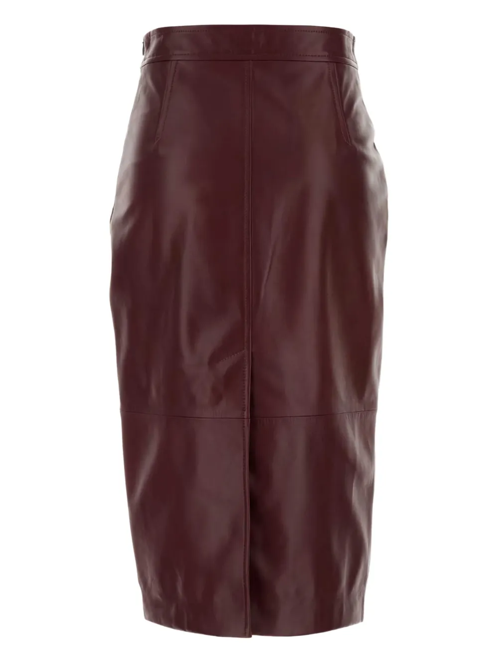 Max Mara leather panel midi skirt Rood