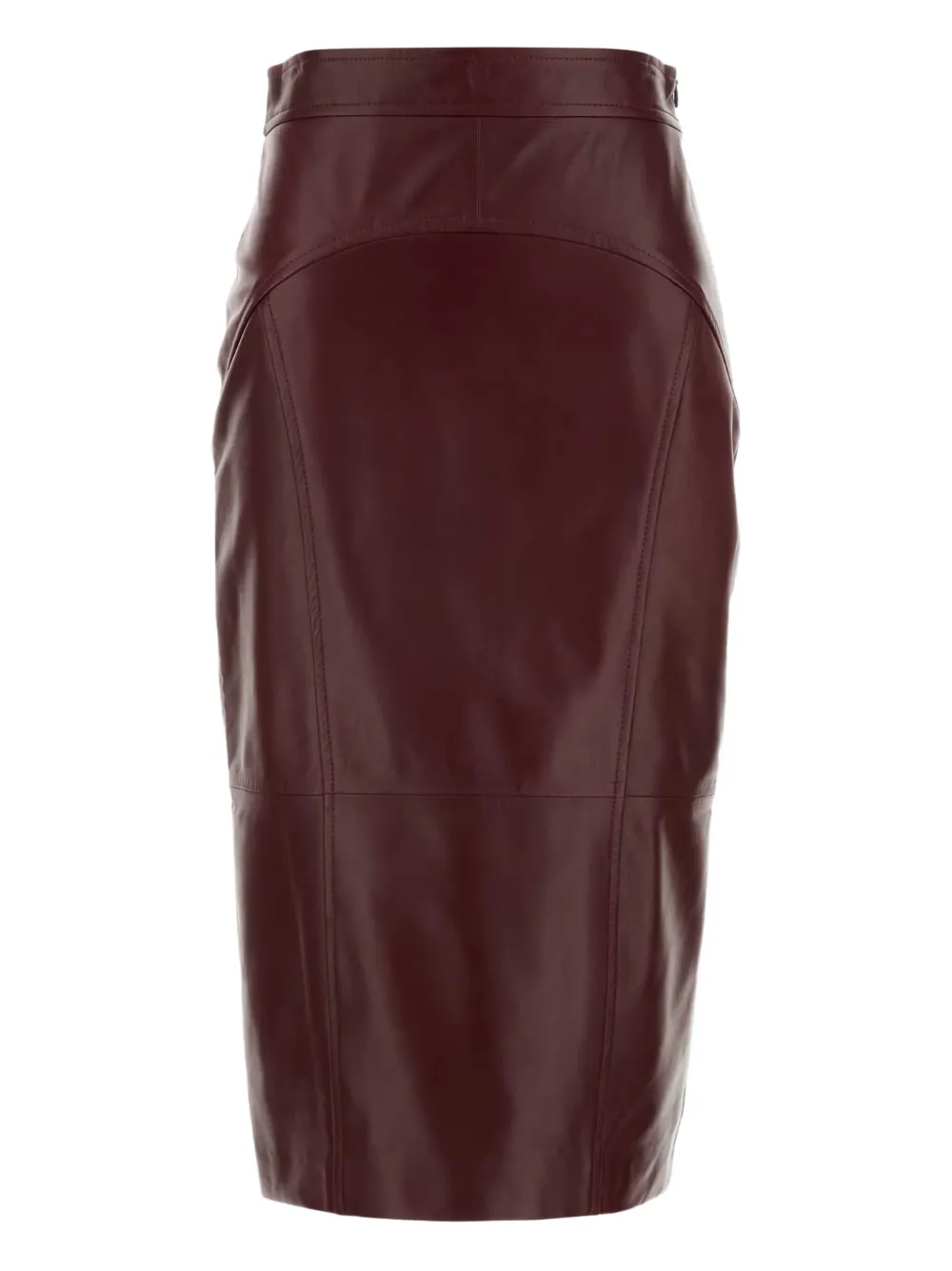 Max Mara leather panel midi skirt Rood
