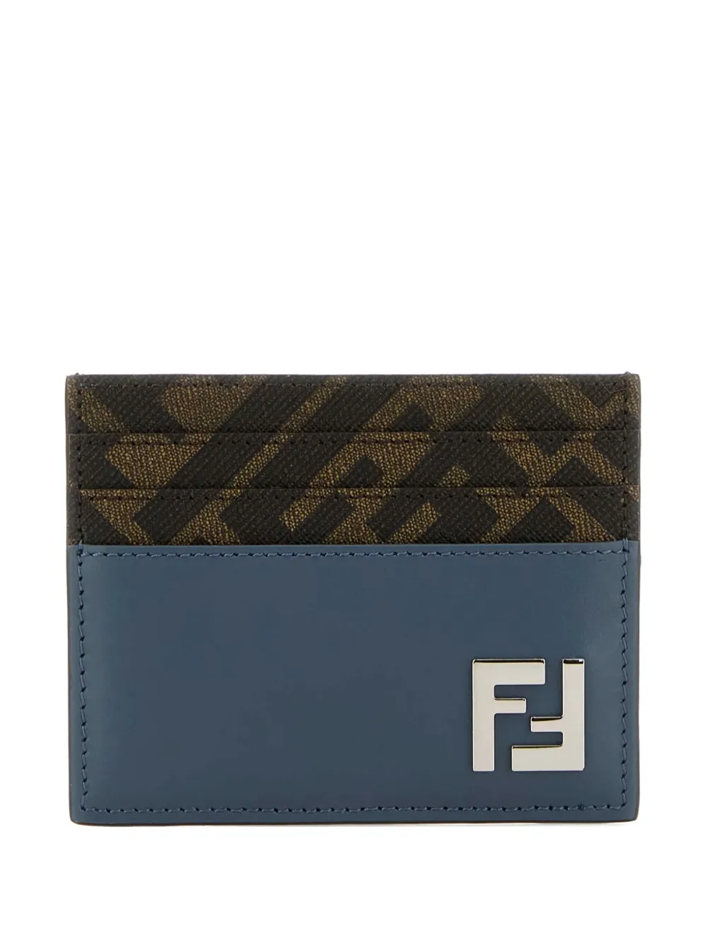 FENDI FF-motif leather cardholder Blauw