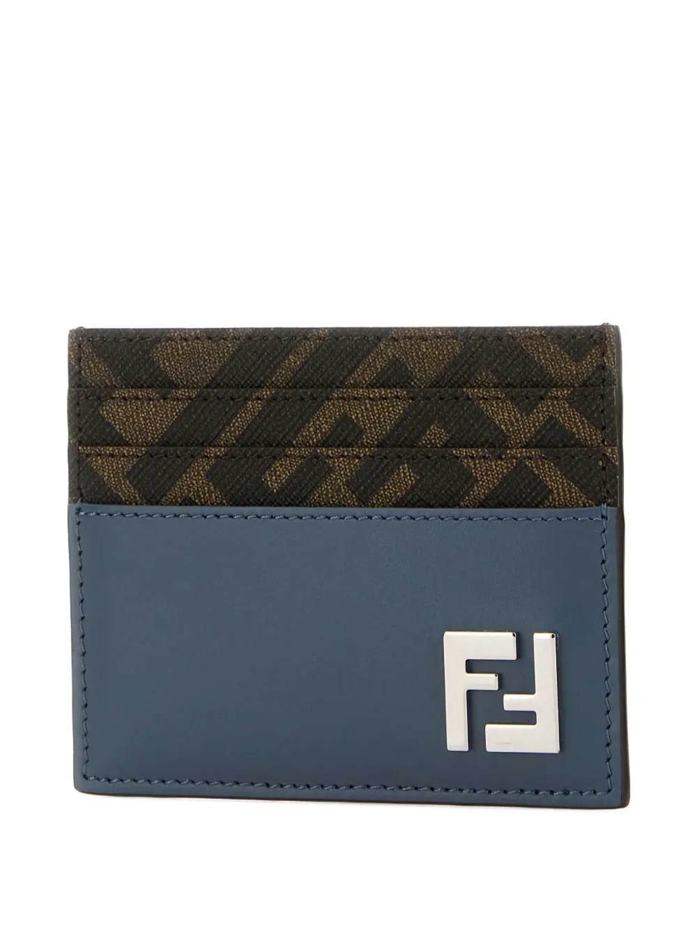 FENDI Leren pasjeshouder met FF-patroon Blauw