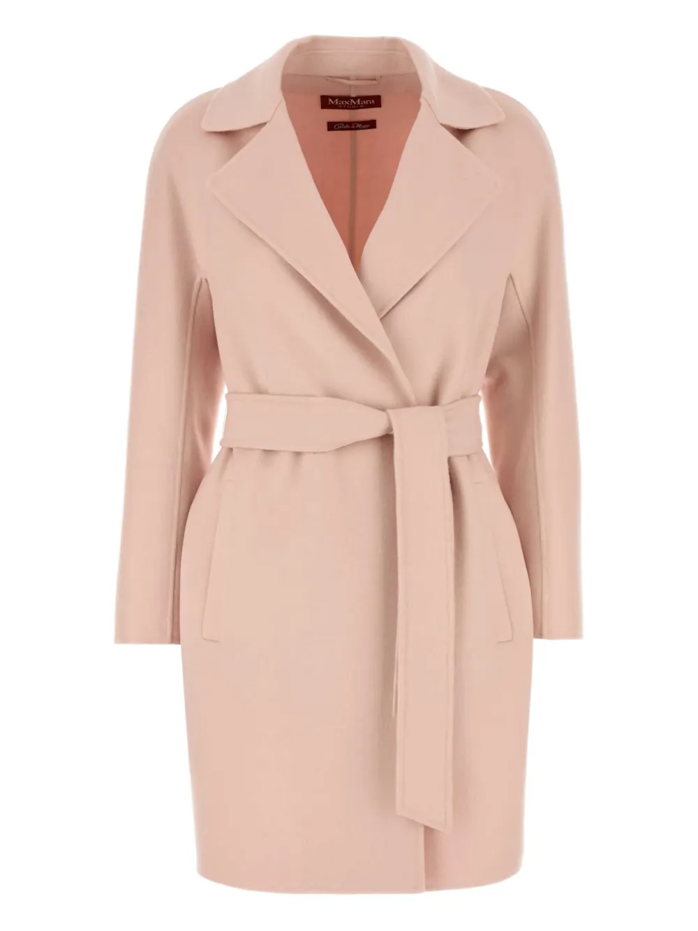 Max Mara Ajaccio jas van wolblend met ceintuur Roze