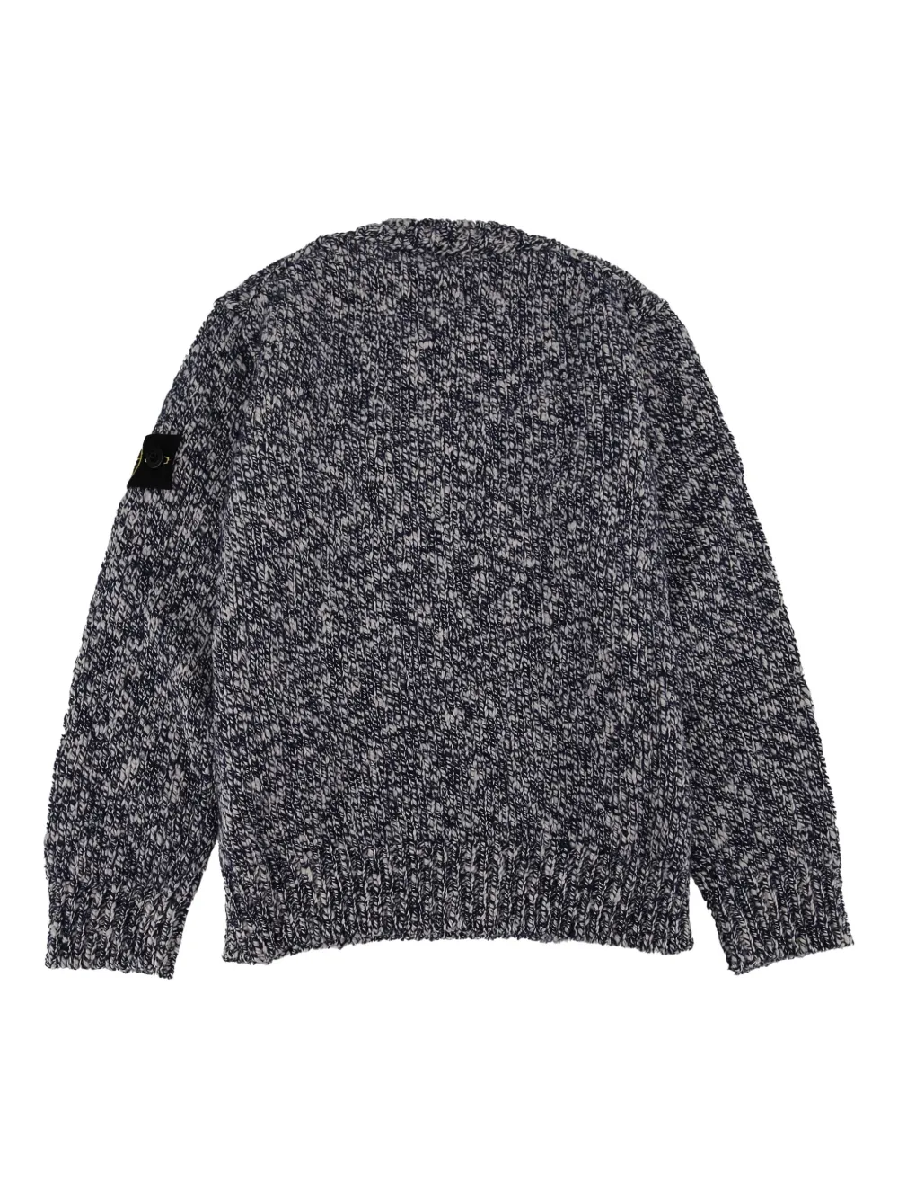 Stone Island Junior mélange crew-neck sweater Zwart