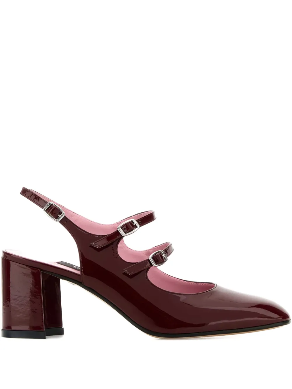 Carel Paris 70mm patent leather buckle pumps Red