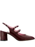Carel Paris 70mm patent leather buckle pumps - Red