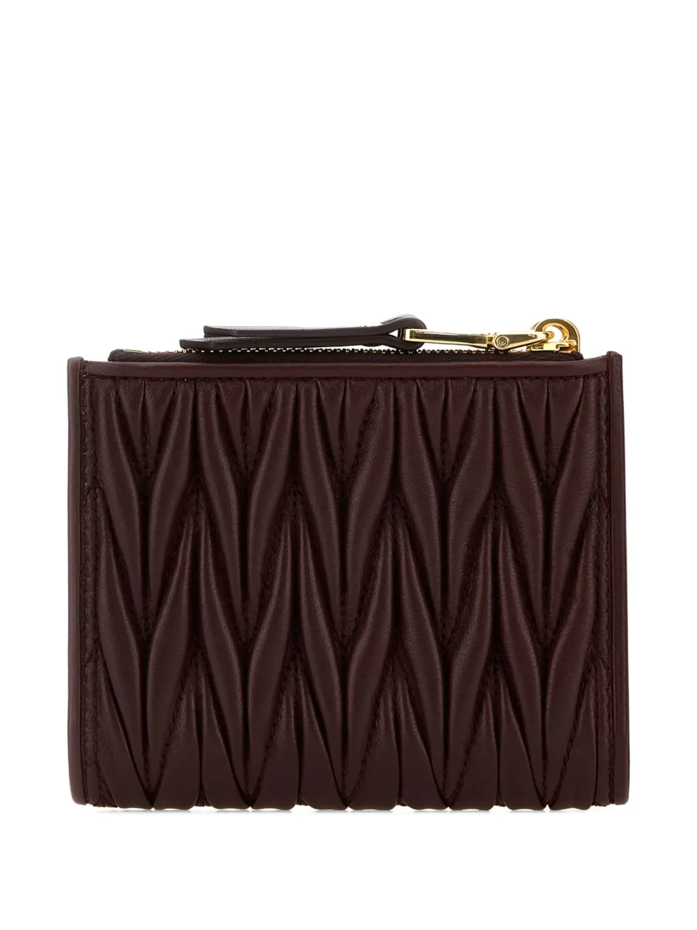 Miu matelassé zip-around wallet Bruin