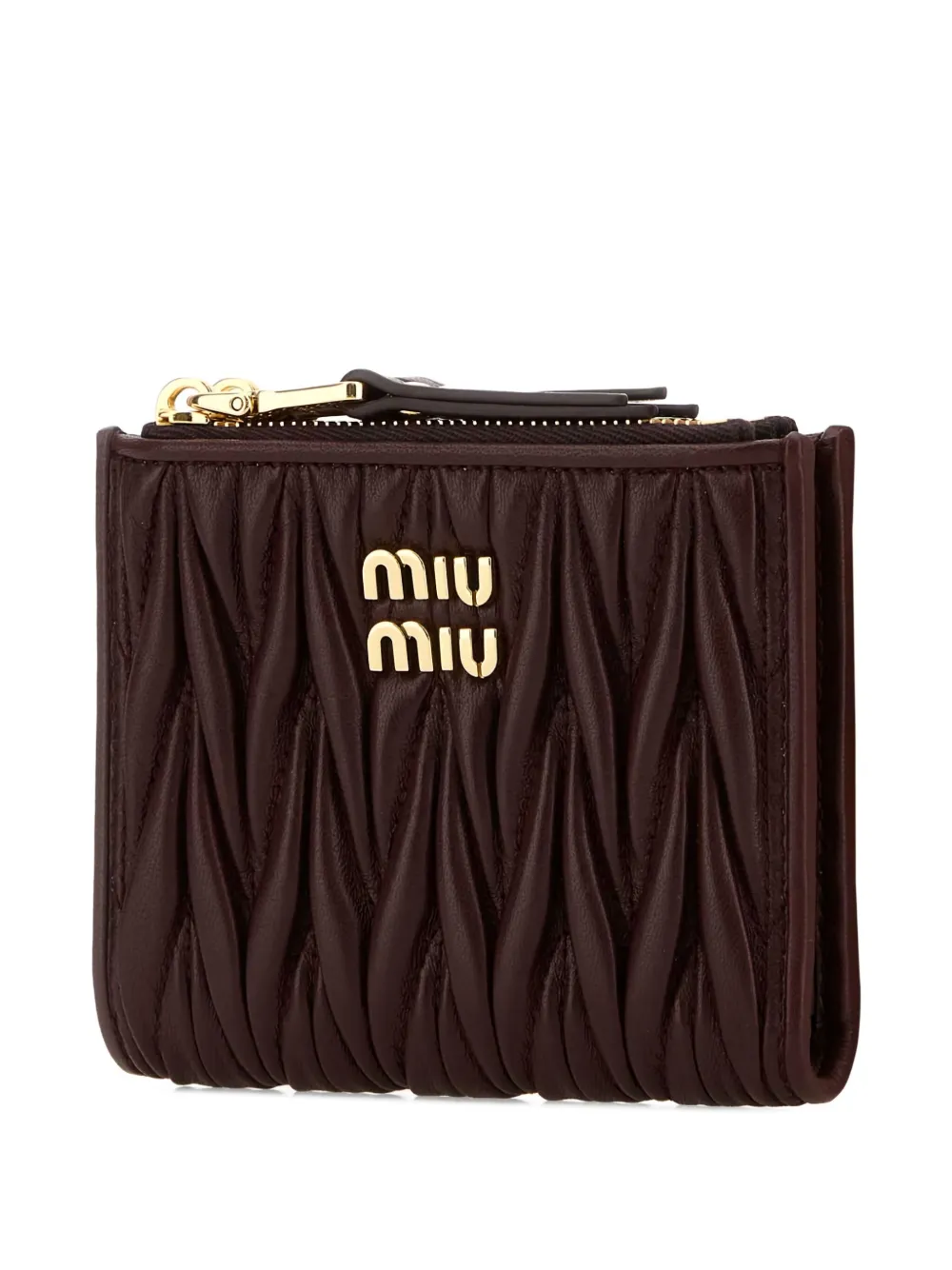 Miu matelassé zip-around wallet Bruin