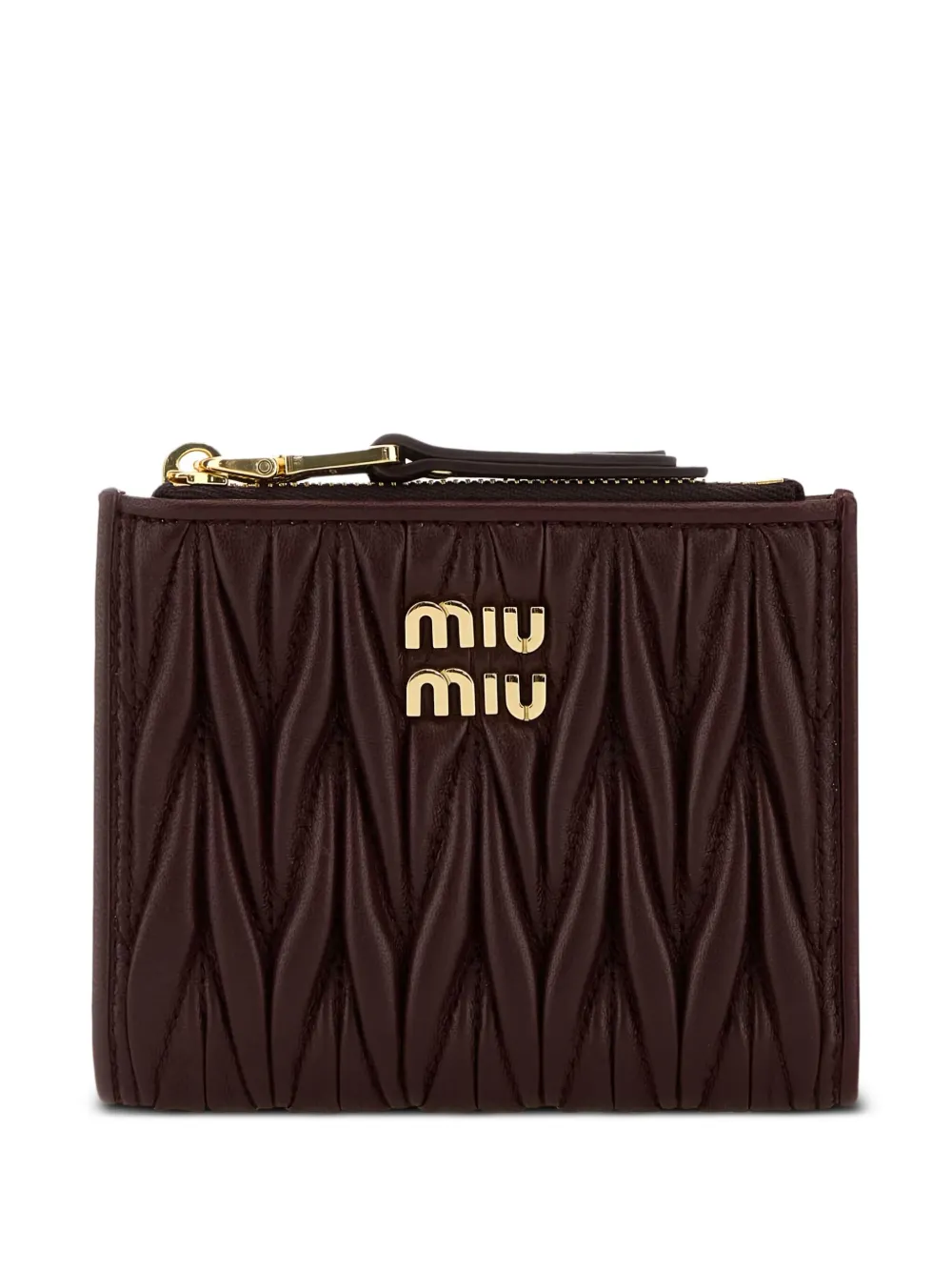 Miu matelassé zip-around wallet Bruin