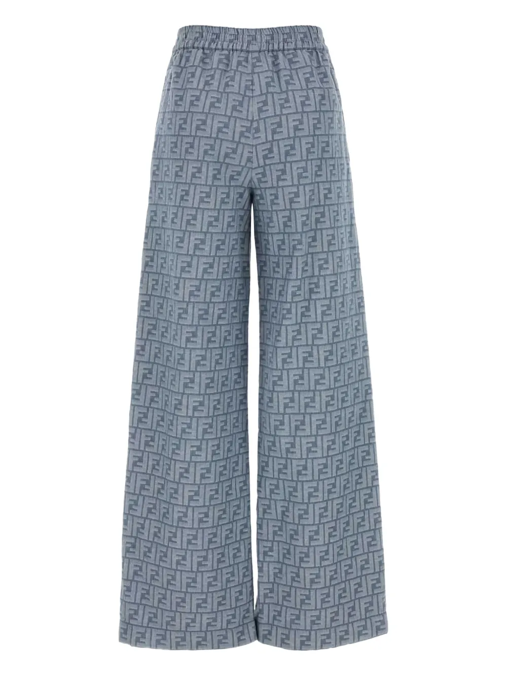 FENDI Broek met wijde pijpen en logo - Grijs