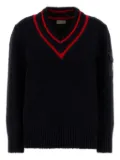 Moncler V-neck patch-pocket jumper - Black