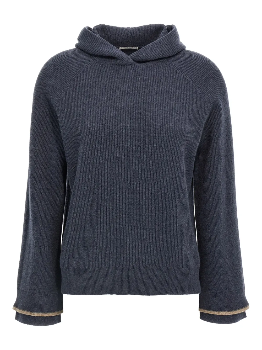 Brunello Cucinelli ribbed hooded sweater | Blue | Image 1