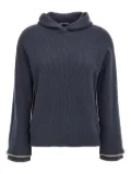 Brunello Cucinelli ribbed hooded sweater - Blue
