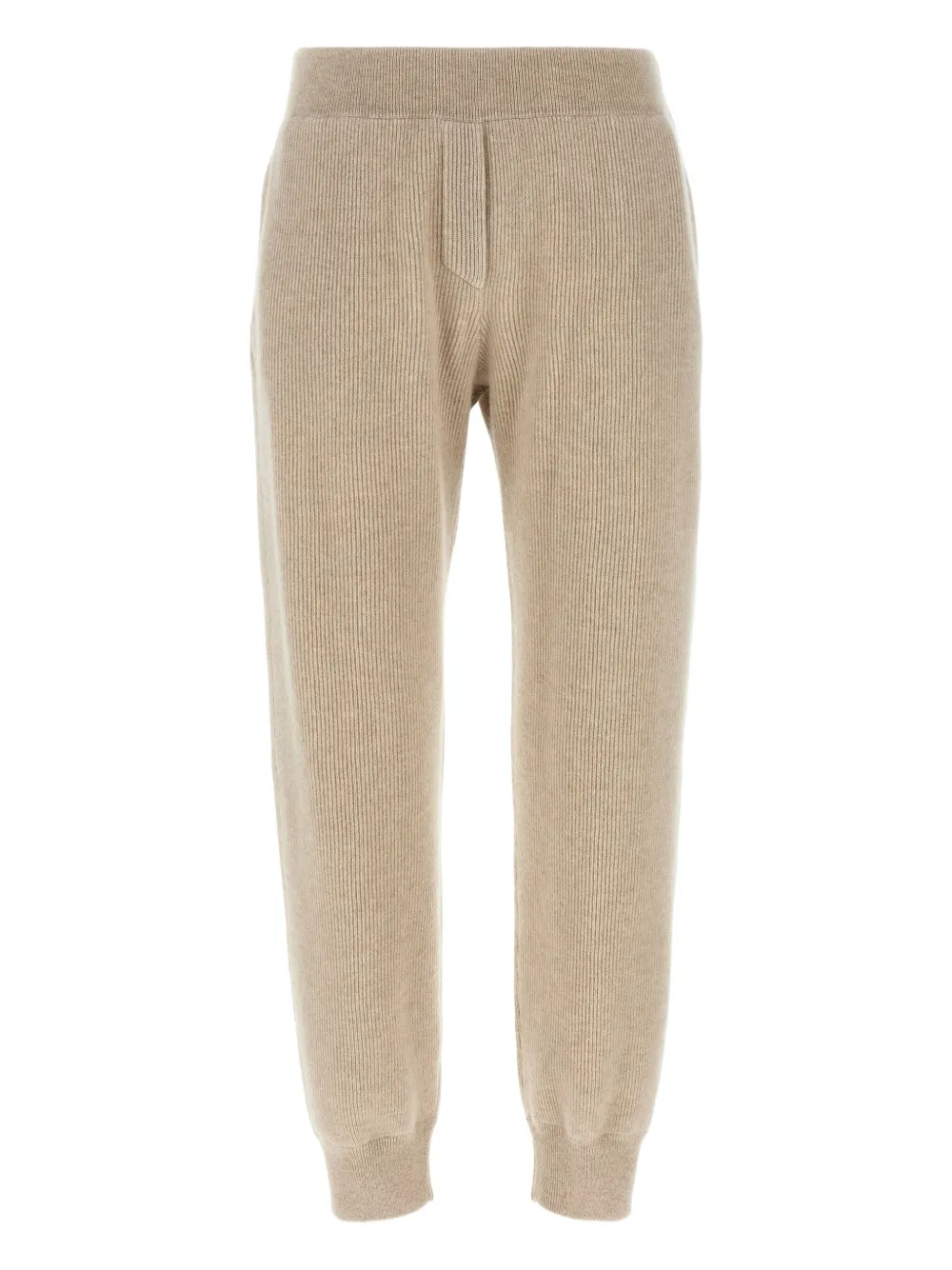 Brunello Cucinelli ribbed elastic-waistband trousers Beige