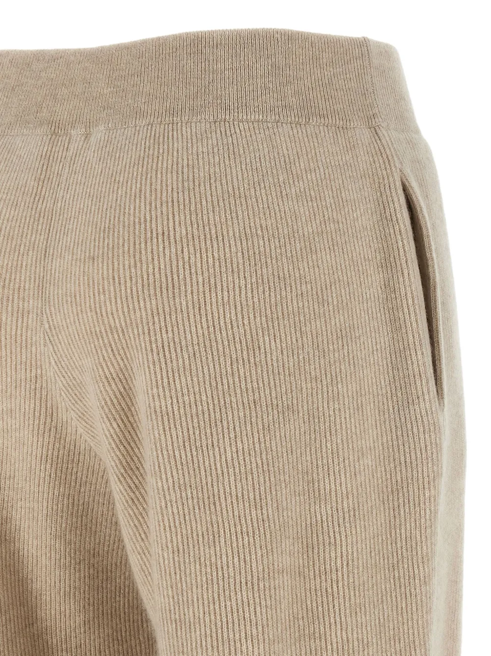 Brunello Cucinelli ribbed elastic-waistband trousers Beige