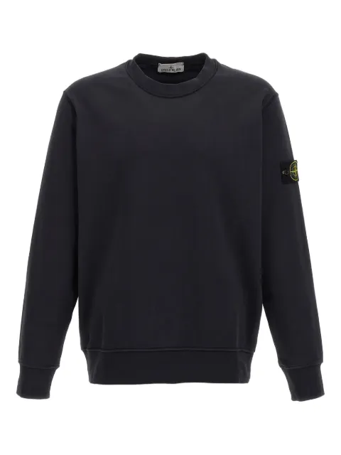 Stone Island crew-neck logo-badge sweatshirt