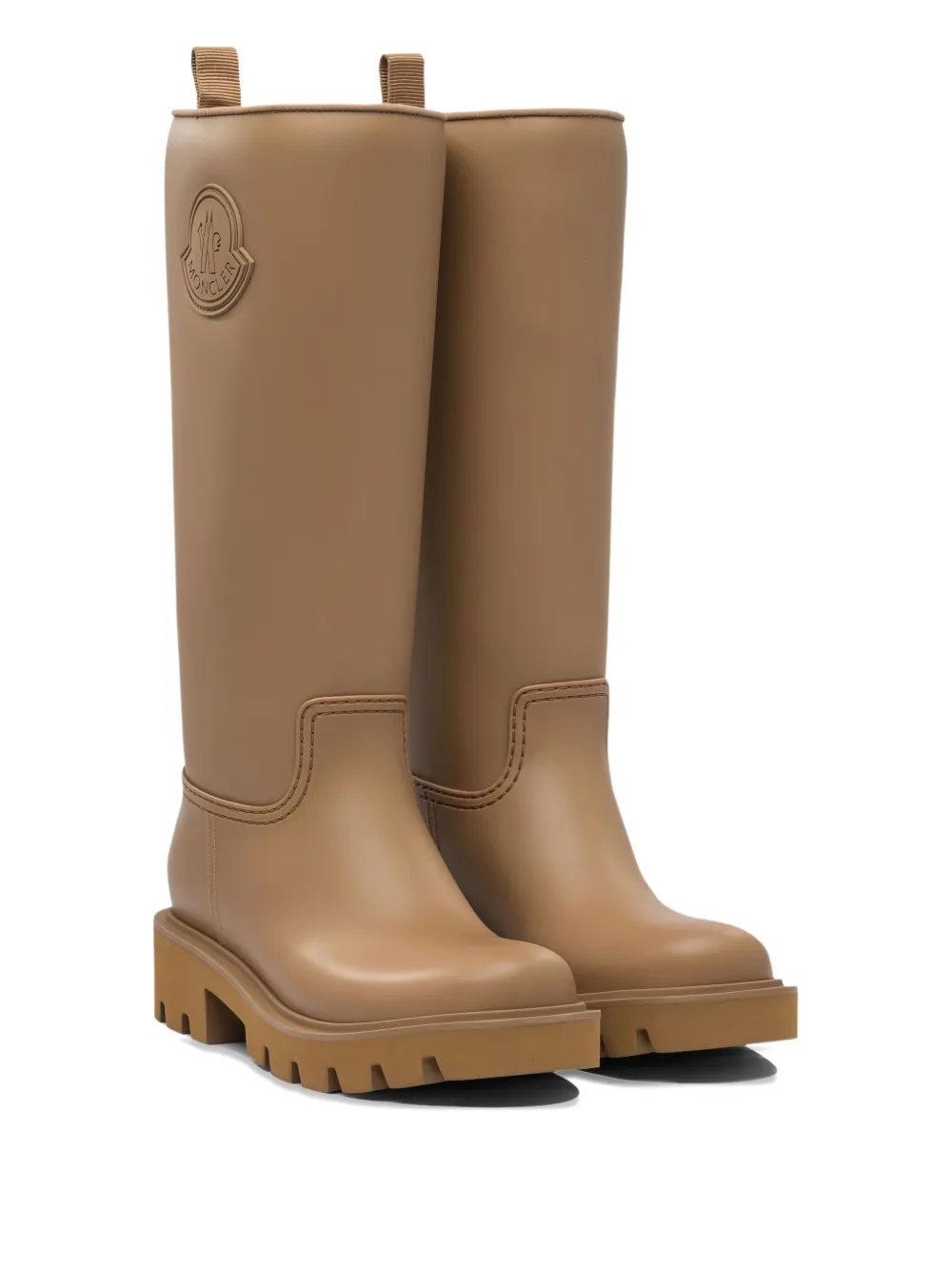 Moncler 40mm knee-high platform boots Brown