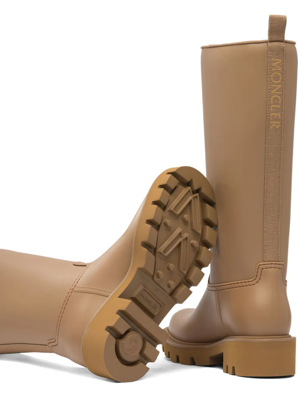 Moncler 40mm knee-high platform boots Brown