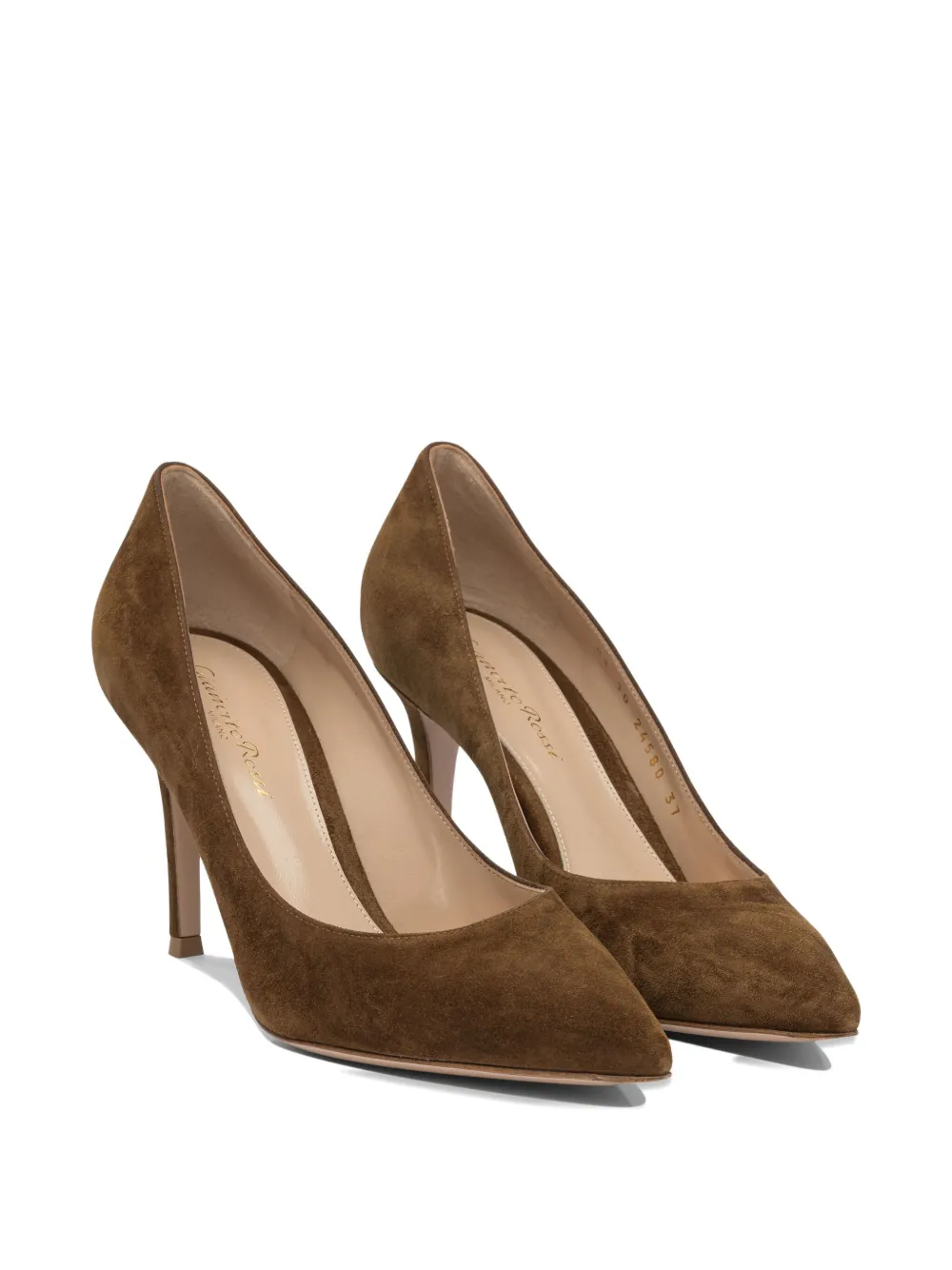 Gianvito Rossi 85mm suede pointed-toe pumps Brown