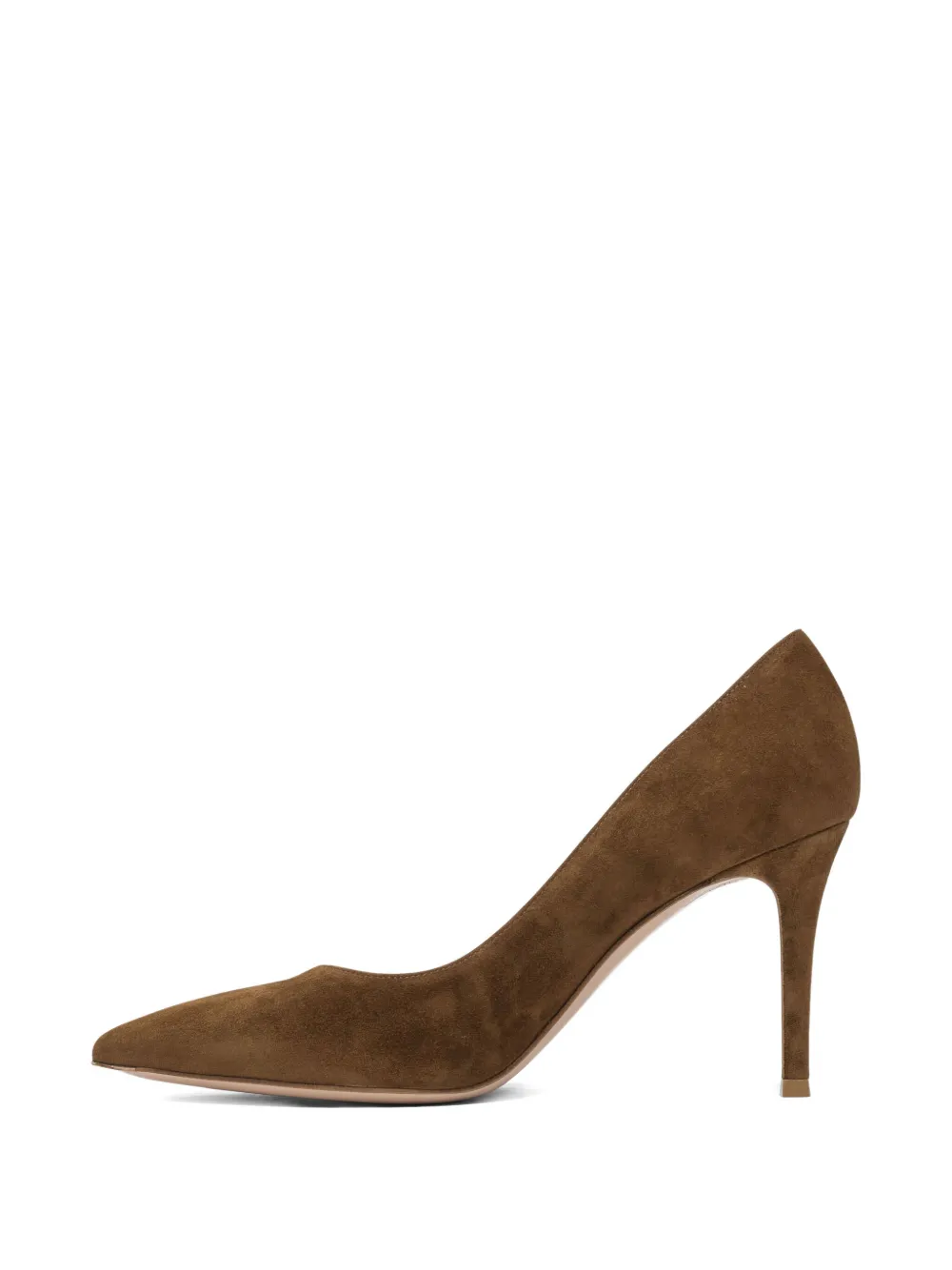 Gianvito Rossi 85mm suede pointed-toe pumps Brown