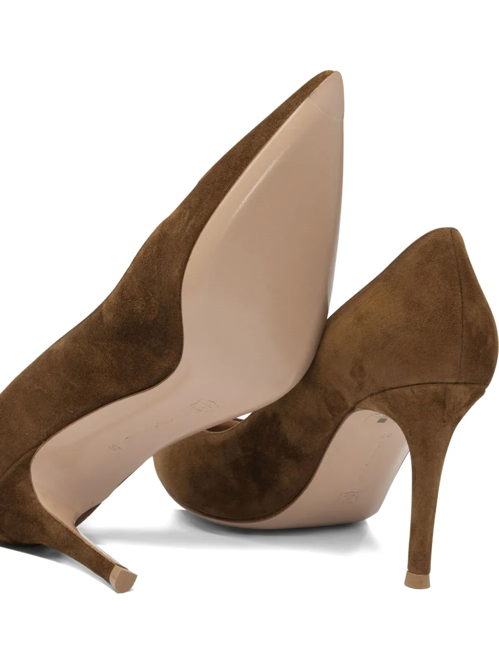 Gianvito Rossi 85mm suede pointed-toe pumps Brown