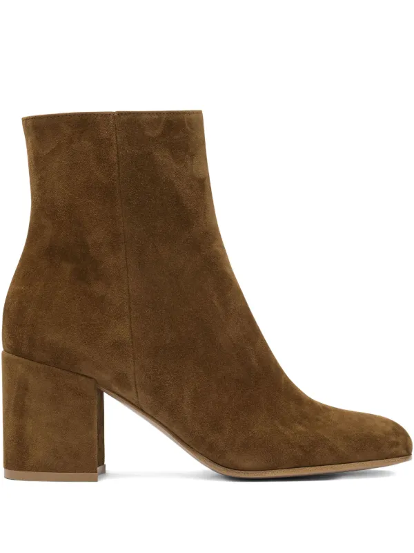 Gianvito Rossi block-heel Suede Boots Brown FARFETCH IN