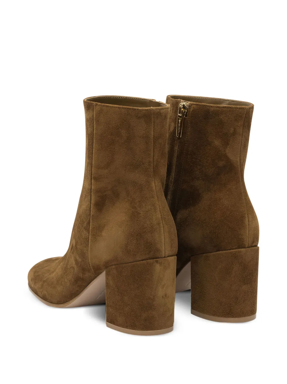 Gianvito Rossi block-heel suede boots Brown
