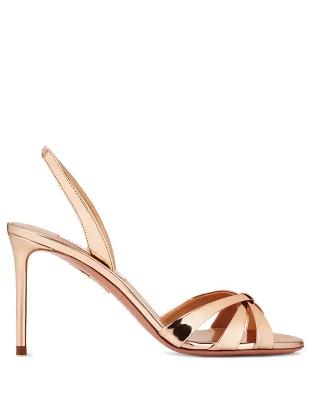 Aquazzura 85mm slingback knotted pumps Gold