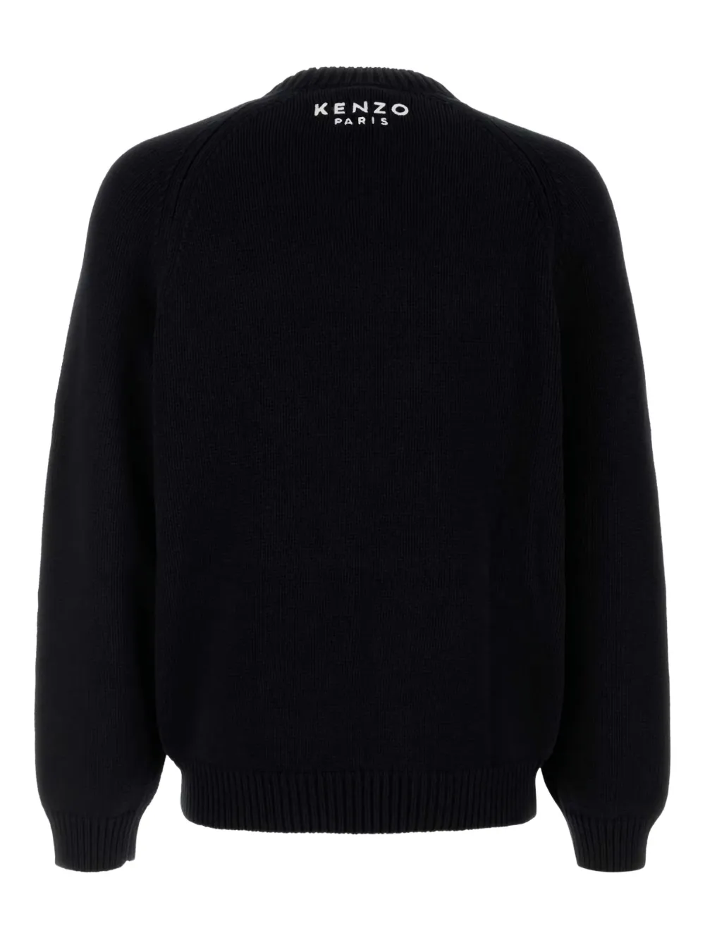 Kenzo flower-embroidered cotton sweater Zwart