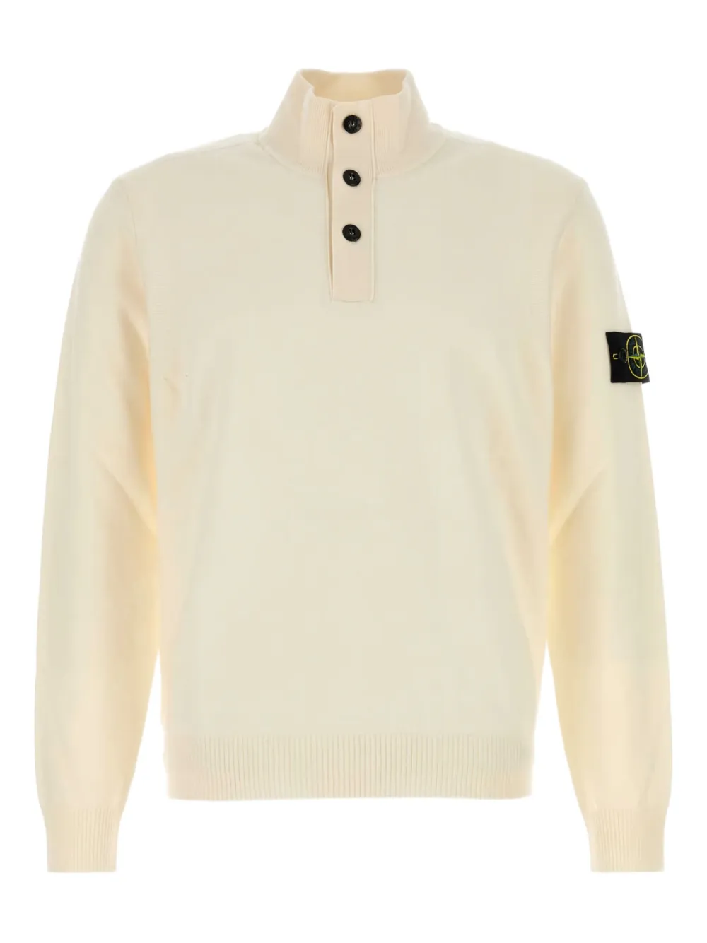 Stone Island high-neck button sweater Wit