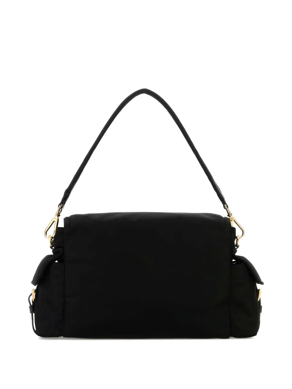 Prada Re-Nylon schoudertas met klepzak - Zwart