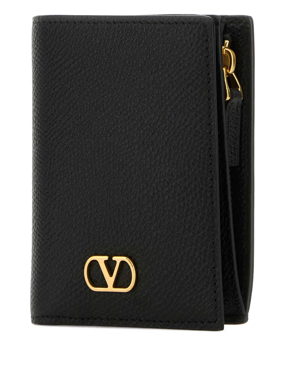 Valentino Garavani logo-plaque wallet Zwart