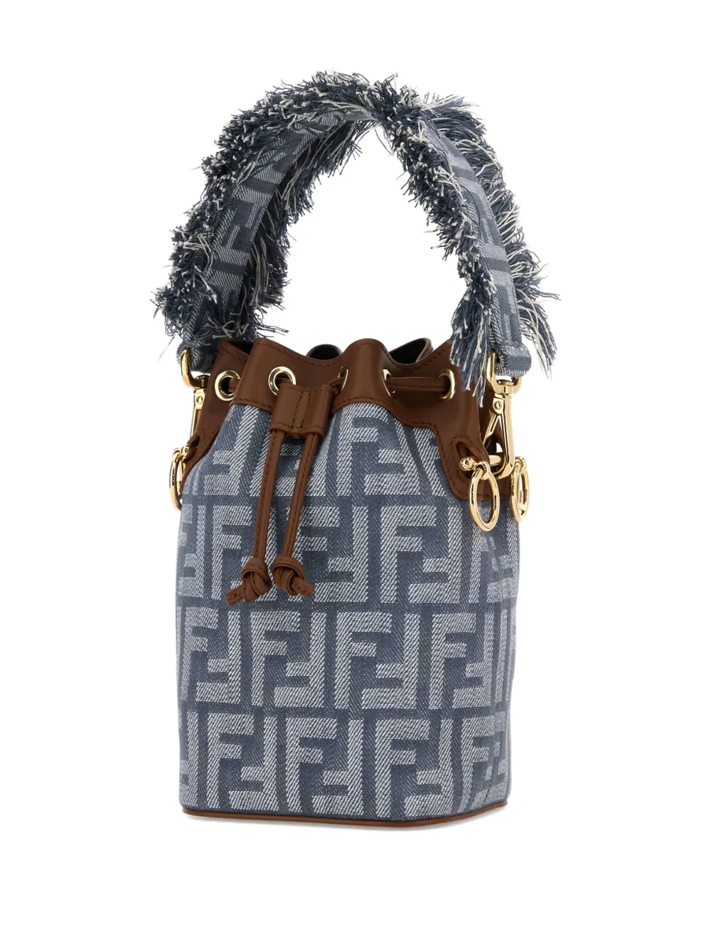 FENDI Mon Tresor kleine bucket-tas met FF-logo Blauw