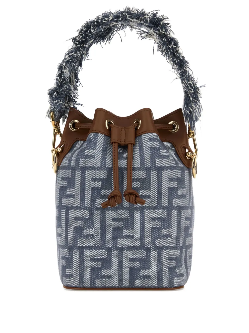 FENDI Mon Tresor kleine bucket-tas met FF-logo Blauw