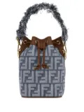 FENDI mini Mon Tresor FF logo bucket bag - Blue