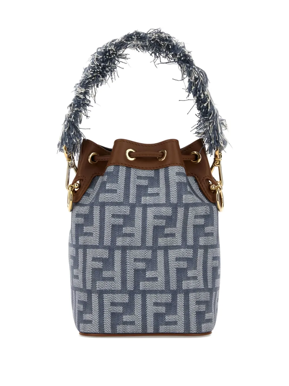 FENDI Mon Tresor kleine bucket-tas met FF-logo Blauw