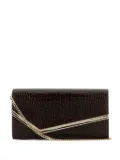 Jimmy Choo Emmie crocodile-effect chain clutch bag - Brown