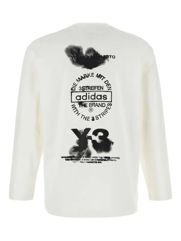 すぐ届く【Y-3】GRAPHIC LONG SLEEVE Tシャツ Y-3 Graphic long-sleeve T-shirt | White | FARFETCH