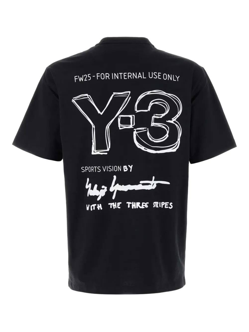 Y-3 T-shirt met korte mouwen en logoprint Zwart