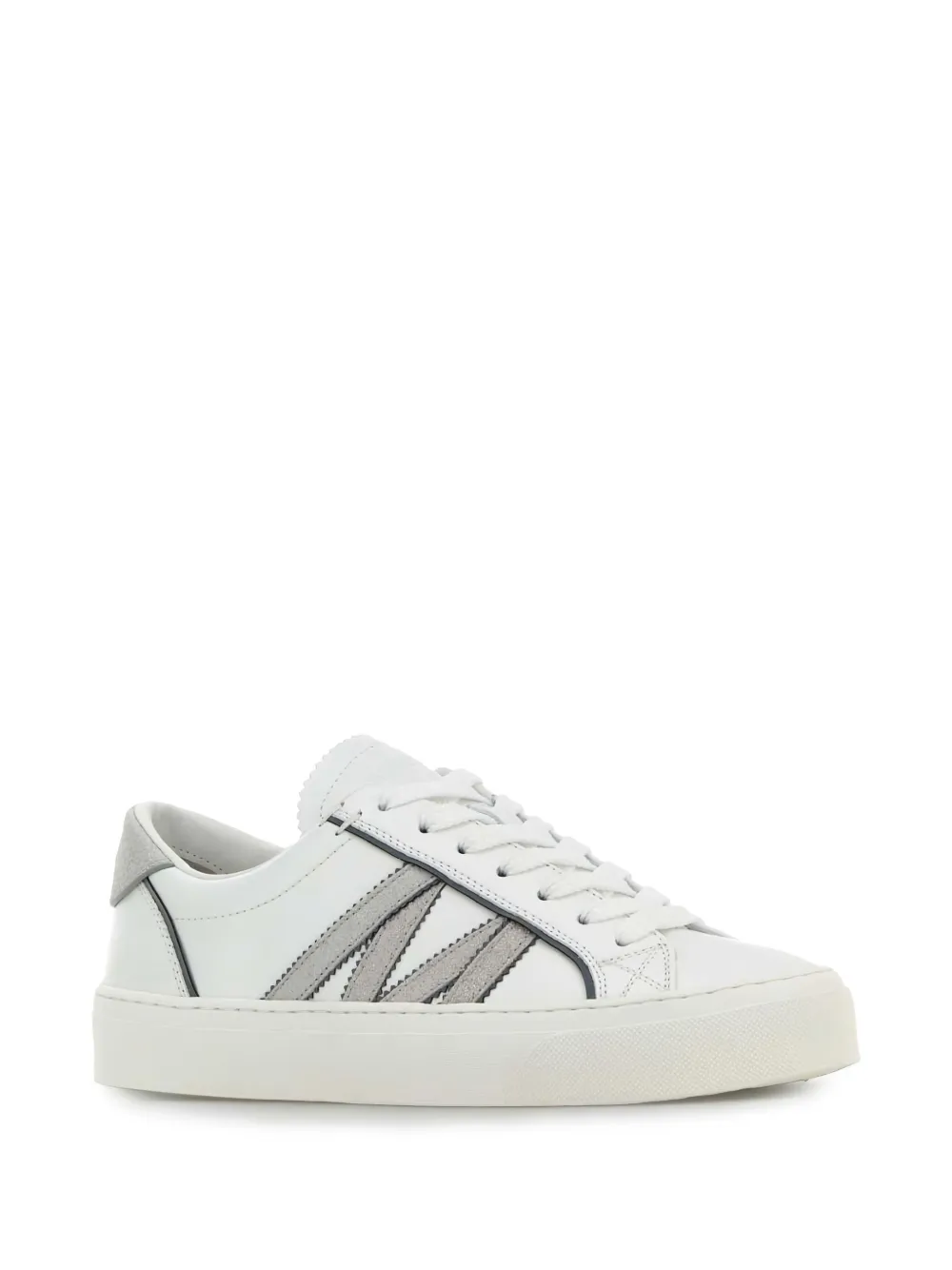 Moncler Monaco2 leather panelled low-top sneakers Wit