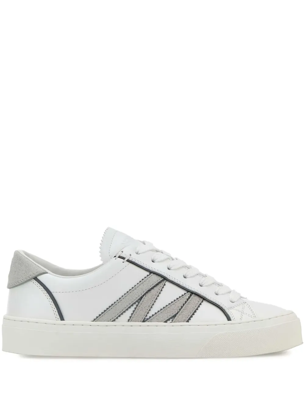 Moncler Monaco2 leather panelled low-top sneakers Wit