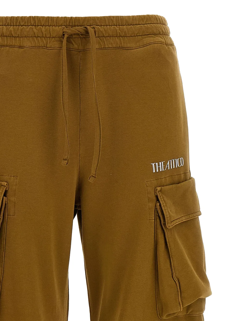 The Attico Fern cargo broek met logodetail Bruin