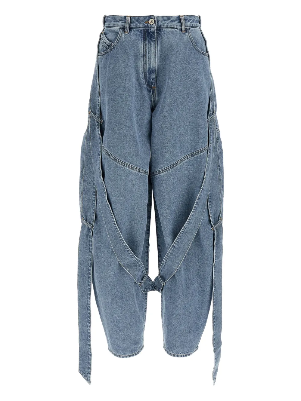 The Attico tape-detail jeans Blauw