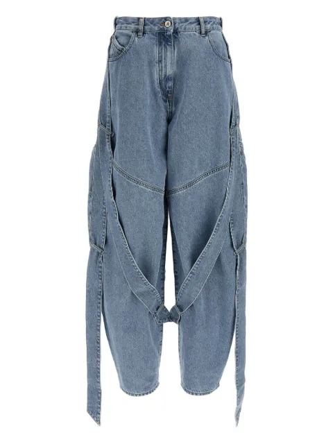 The Attico tape-detail jeans