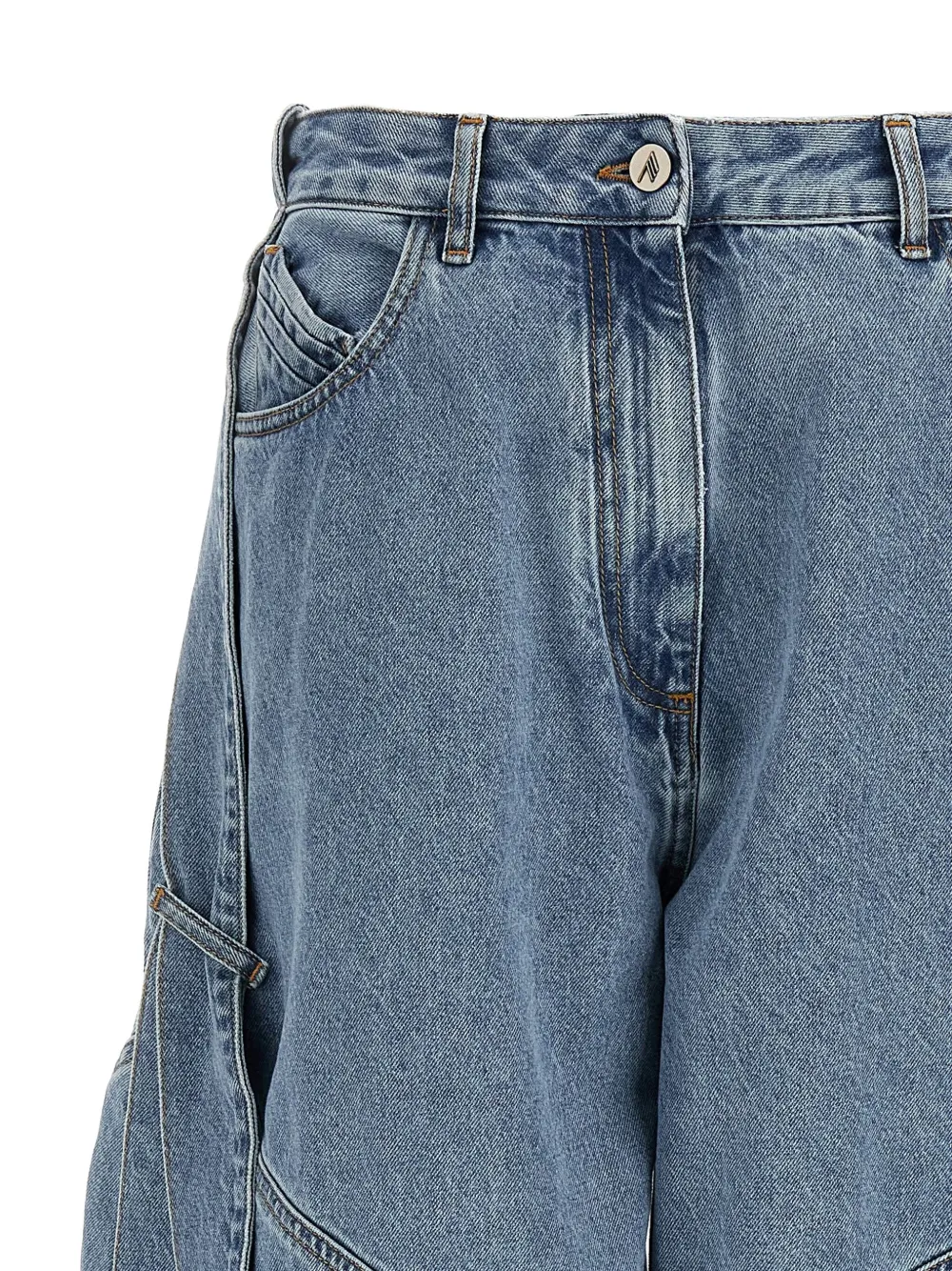 The Attico Jeans met banddetail Blauw
