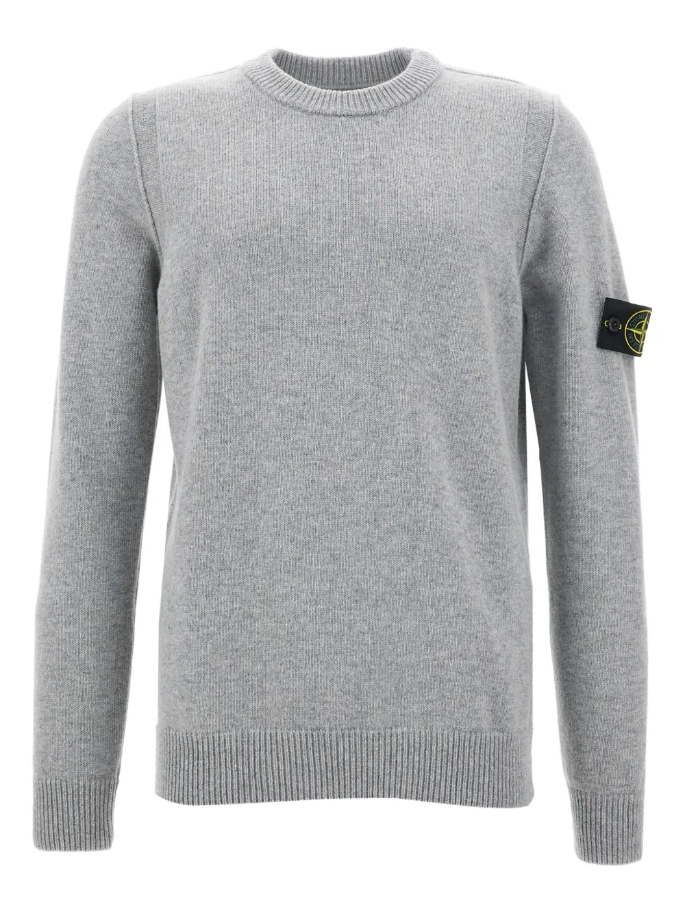 Stone Island Trui met ronde hals en logopatch Grijs
